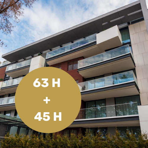 63 hrs Principles of Real Estate Practice + 45 hrs Postlicensing for Sales Associates
